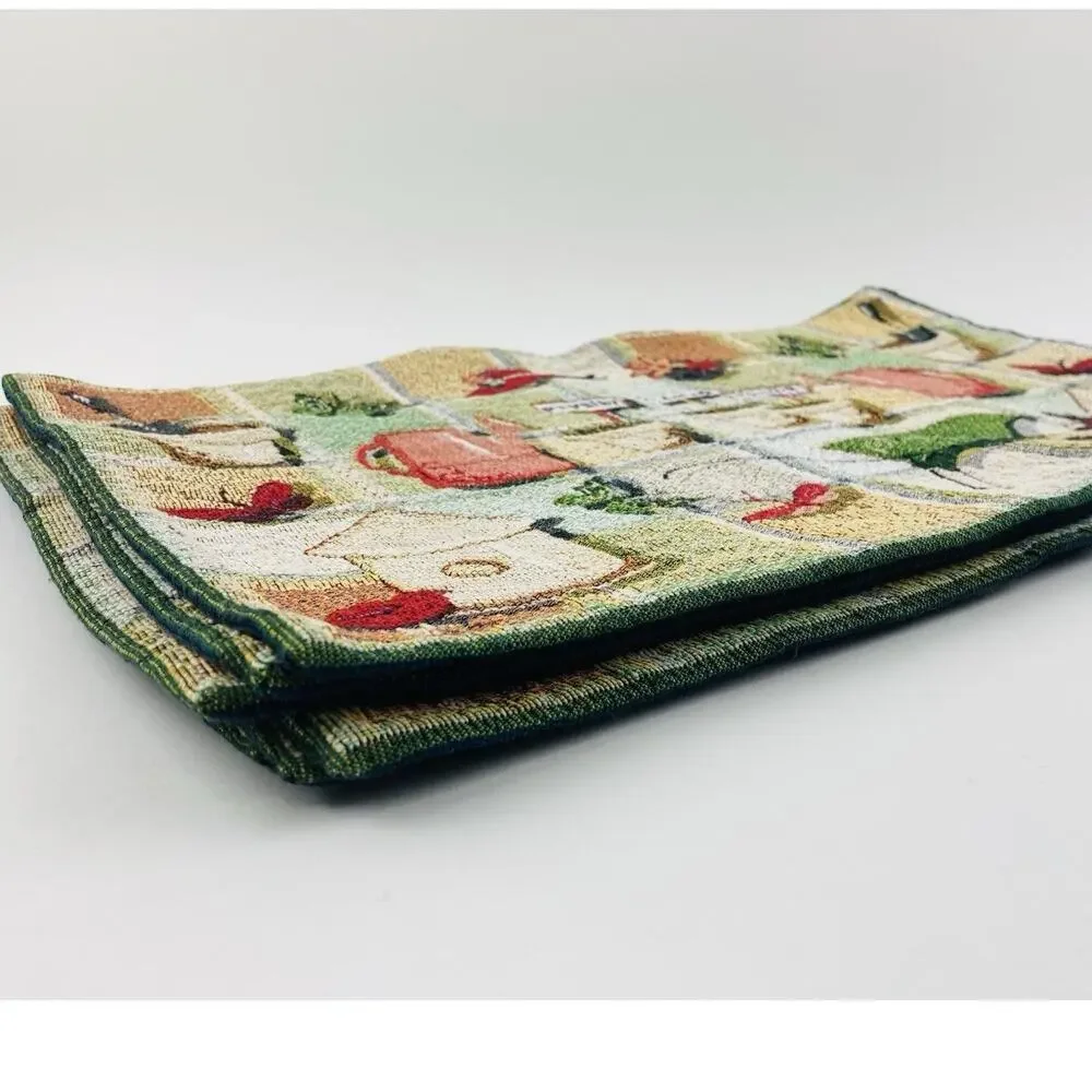 Placemats Set 6 Herb Garden Theme Bird Butterflies Red Hat Park B Smith Tapestry
